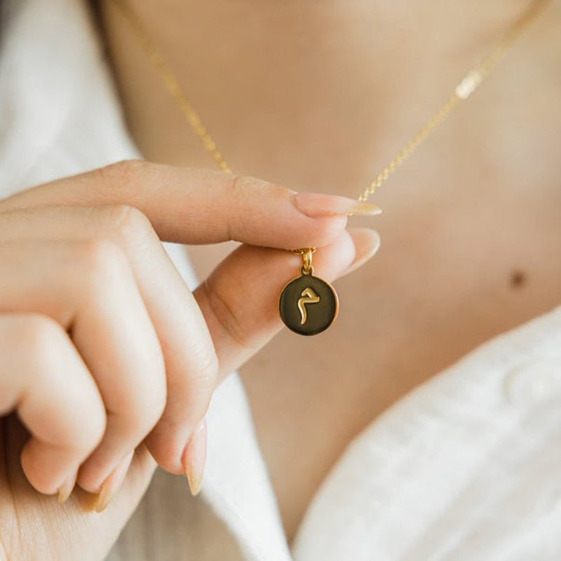 Custom Arabic Initial Pendant Necklace