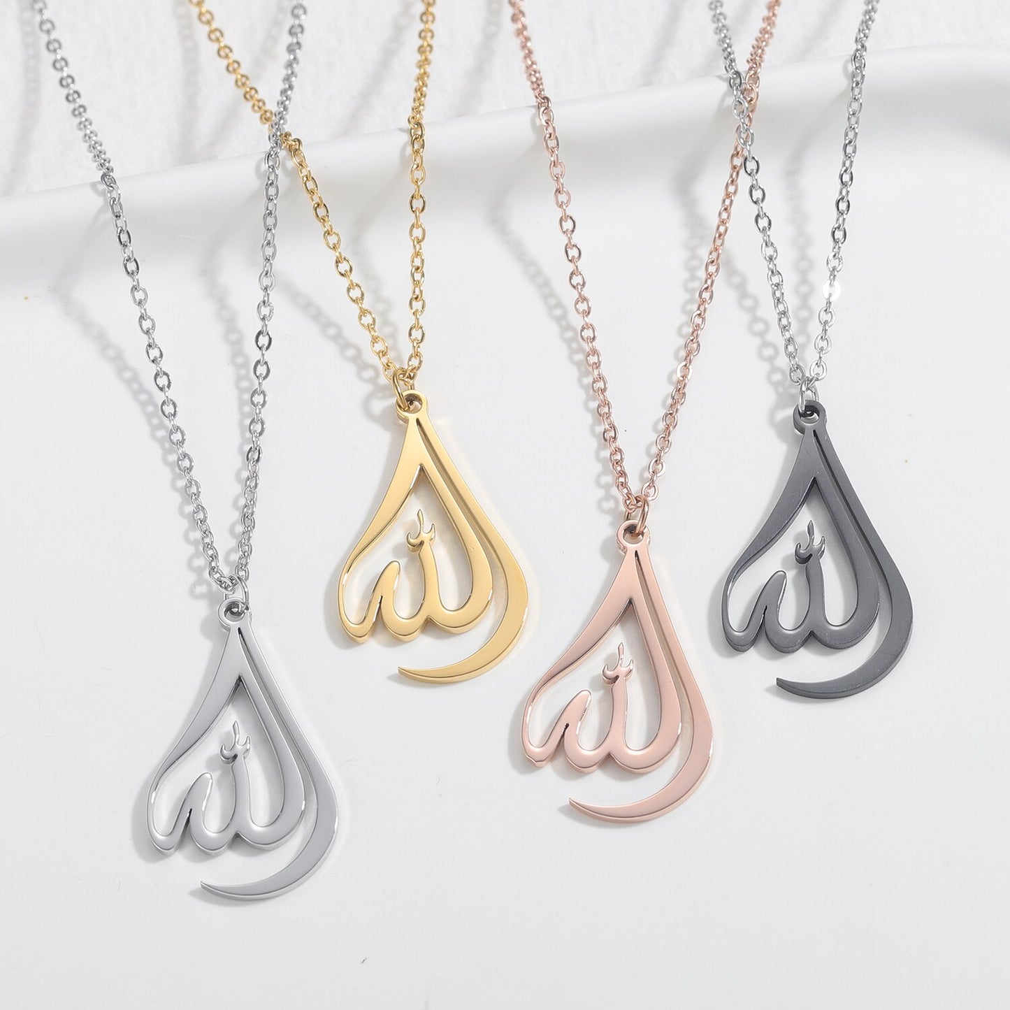 "Allah" Calligraphy Teardrop Necklace
