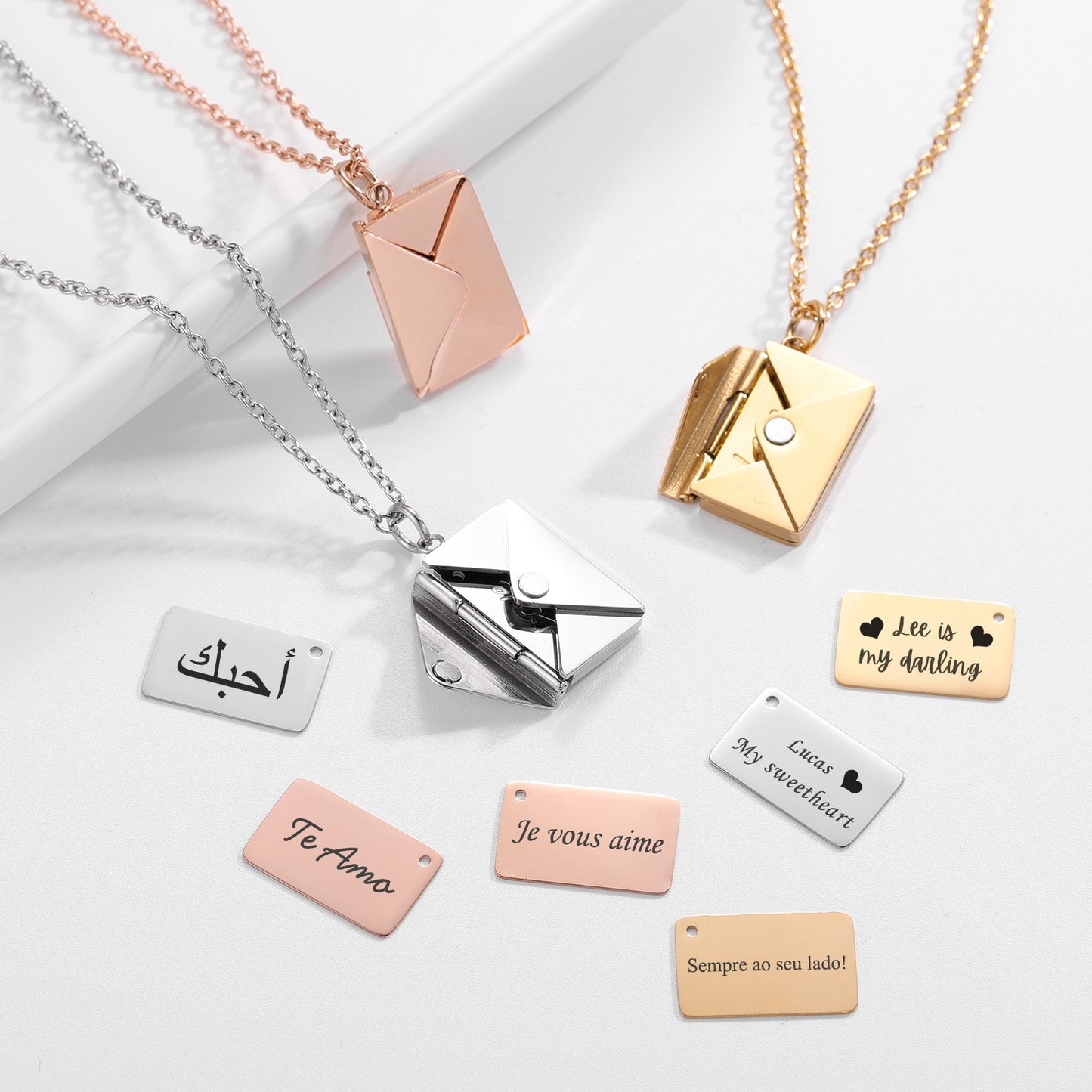 "Carrying Your Love With Me" -  Custom Envelope Necklace
