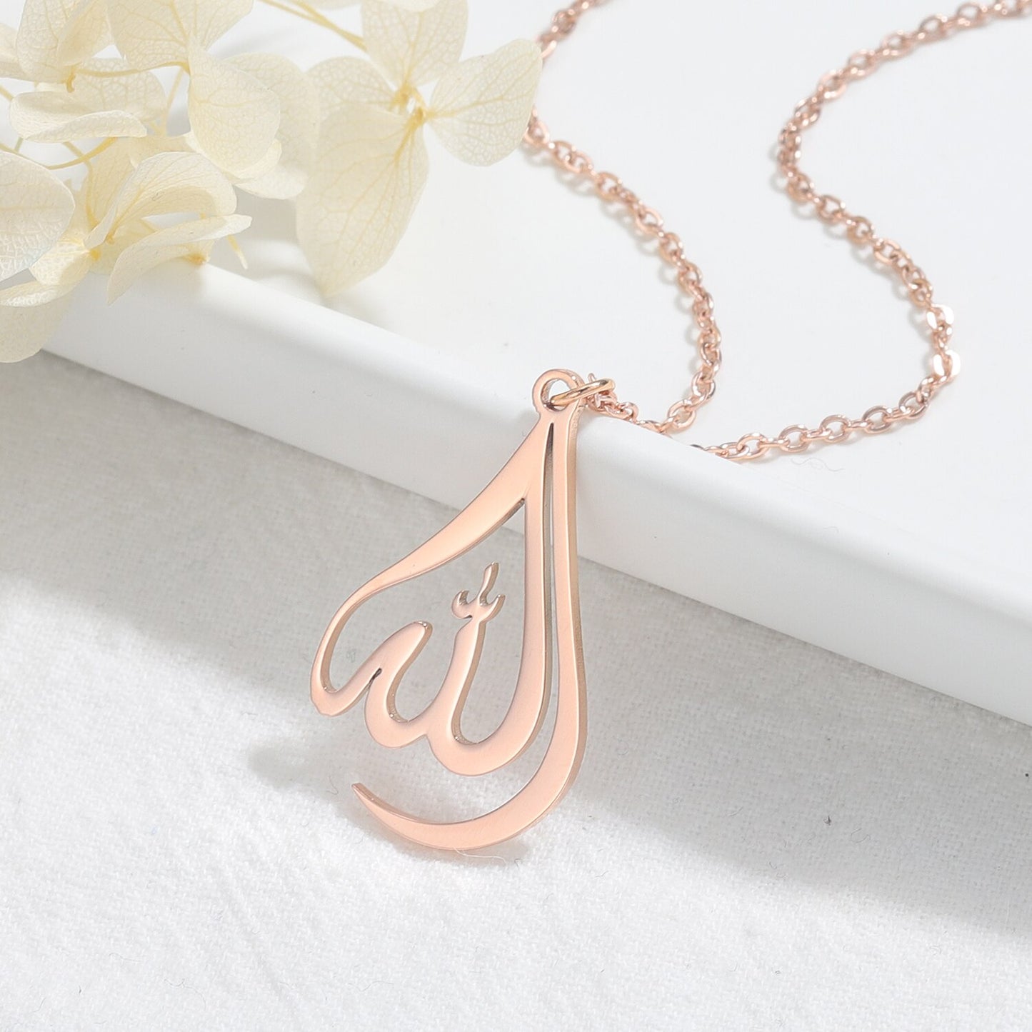 "Allah" Calligraphy Teardrop Necklace